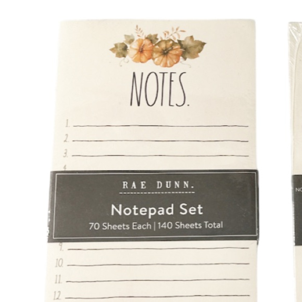 NEW Rae Dunn 🍁NOTES/TO DO🍁 Notepad Set/2 - Picture 2 of 5